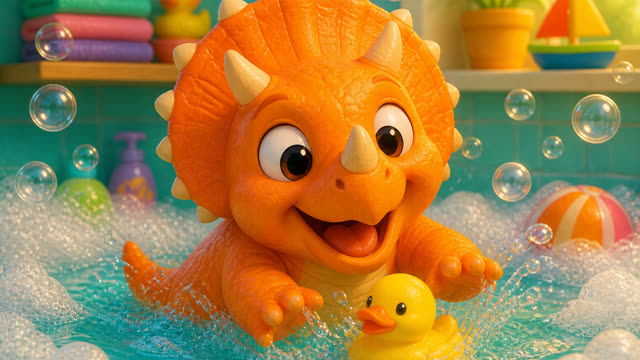 Scene 7 - Five Little Dinos Take a Bath