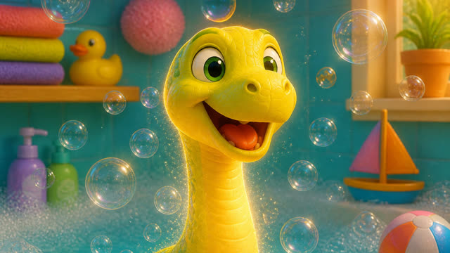 Scene 17 - Five Little Dinos Take a Bath