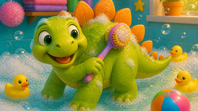 Scene 20 - Five Little Dinos Take a Bath