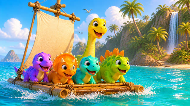 Scene 1 - Five Little Dinos – Island Adventure