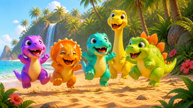 Scene 4 - Five Little Dinos – Island Adventure