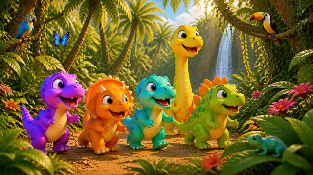 Scene 10 - Five Little Dinos – Island Adventure