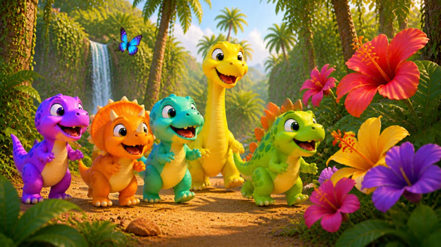 Scene 11 - Five Little Dinos – Island Adventure