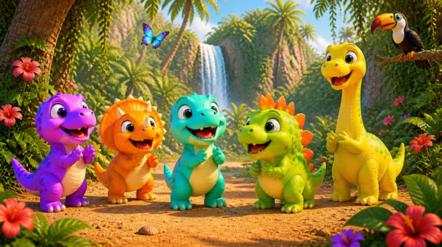 Scene 12 - Five Little Dinos – Island Adventure