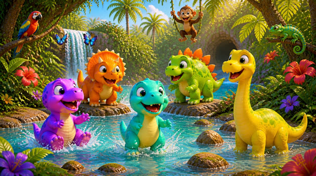 Scene 19 - Five Little Dinos – Island Adventure