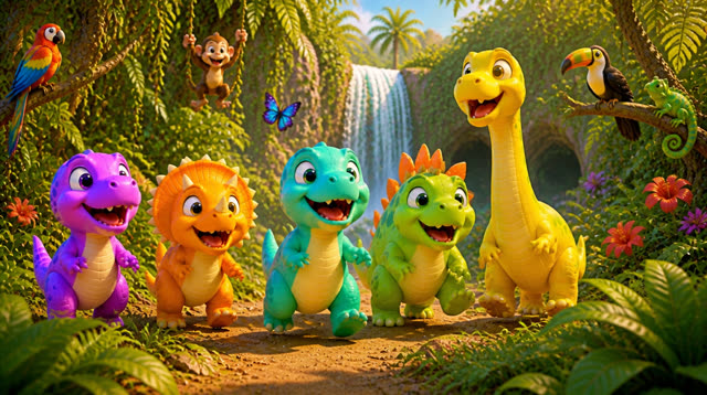 Scene 20 - Five Little Dinos – Island Adventure