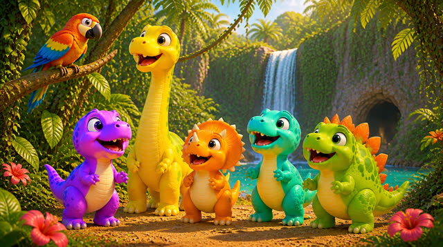 Scene 21 - Five Little Dinos – Island Adventure