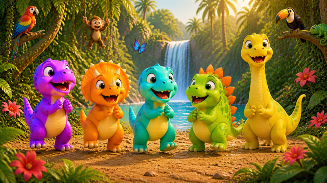 Scene 22 - Five Little Dinos – Island Adventure