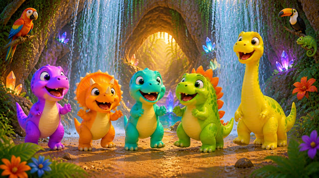 Scene 26 - Five Little Dinos – Island Adventure