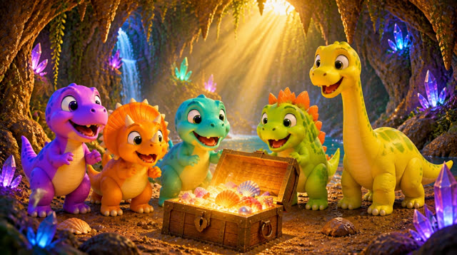Scene 27 - Five Little Dinos – Island Adventure