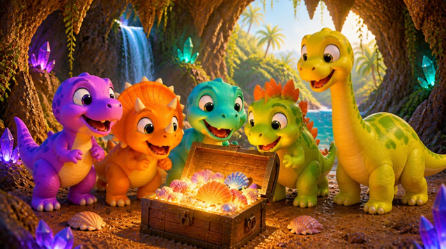 Scene 28 - Five Little Dinos – Island Adventure