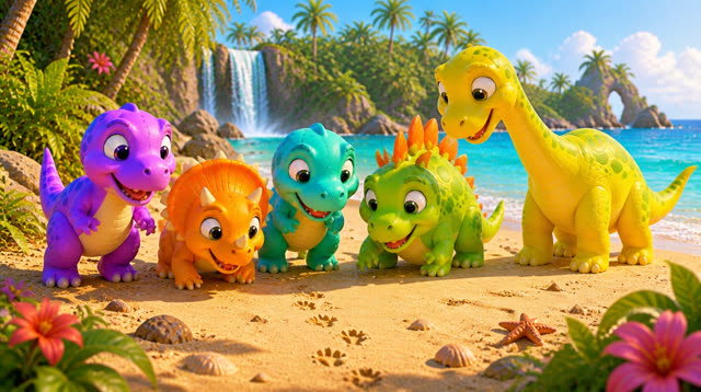 Scene 29 - Five Little Dinos – Island Adventure