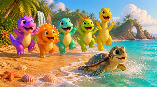 Scene 31 - Five Little Dinos – Island Adventure