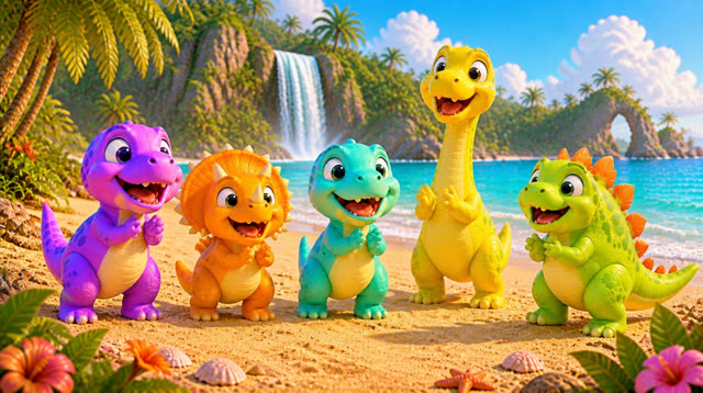 Scene 35 - Five Little Dinos – Island Adventure