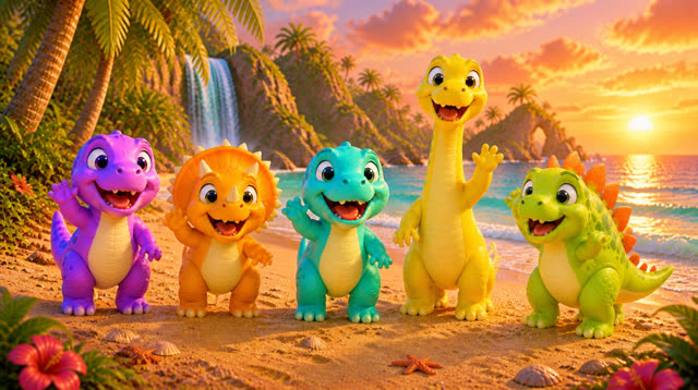 Scene 39 - Five Little Dinos – Island Adventure