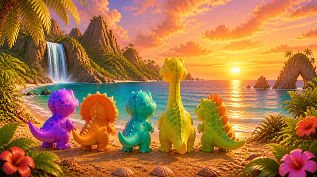 Scene 40 - Five Little Dinos – Island Adventure