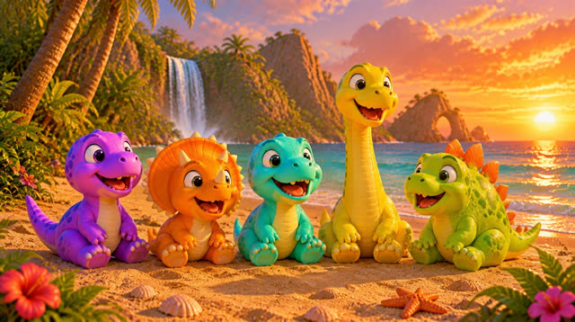 Scene 41 - Five Little Dinos – Island Adventure