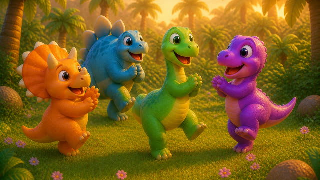 Scene 11 - Five Little Dinos Color Dance
