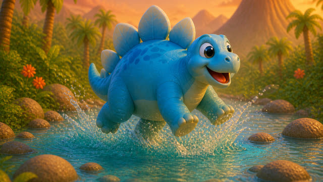 Scene 12 - Five Little Dinos Color Dance