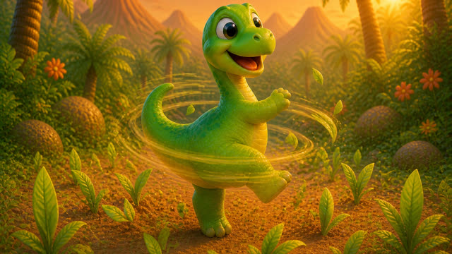 Scene 18 - Five Little Dinos Color Dance