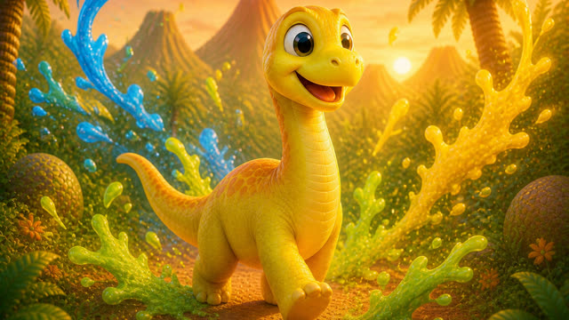 Scene 20 - Five Little Dinos Color Dance