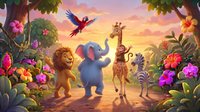Scene 32 - Jungle Animal Parade