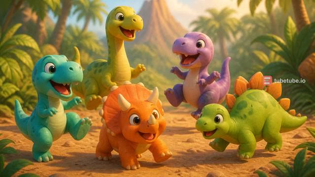 Scene 1 - Five Little Dino Friends