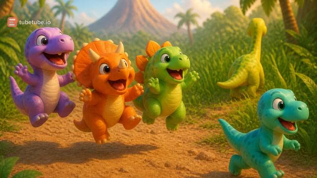 Scene 3 - Five Little Dino Friends