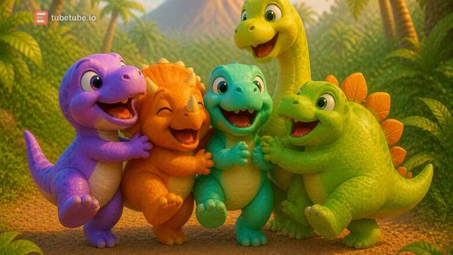 Scene 8 - Five Little Dino Friends