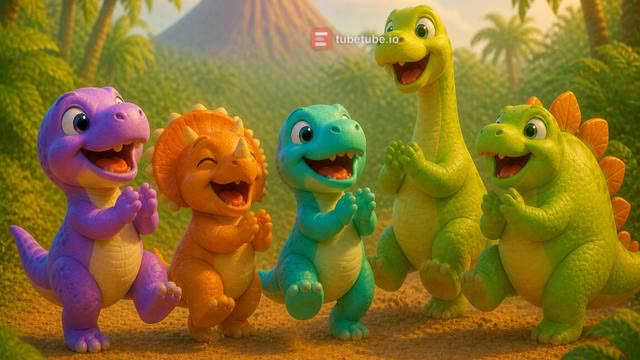 Scene 9 - Five Little Dino Friends