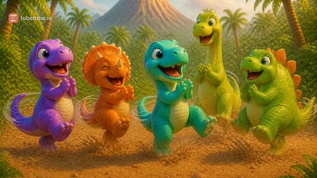 Scene 10 - Five Little Dino Friends