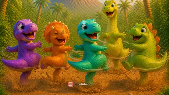 Scene 15 - Five Little Dino Friends