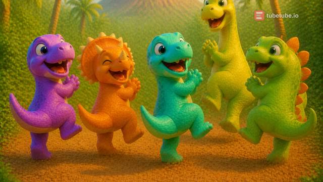 Scene 18 - Five Little Dino Friends
