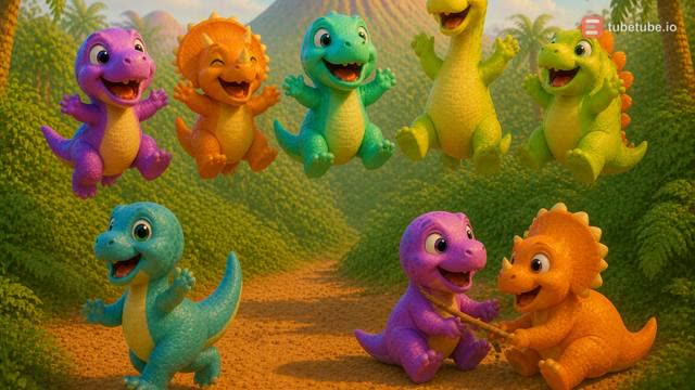 Scene 21 - Five Little Dino Friends