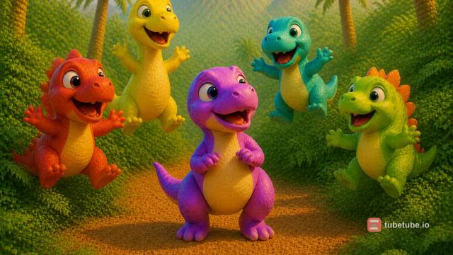 Scene 25 - Five Little Dino Friends