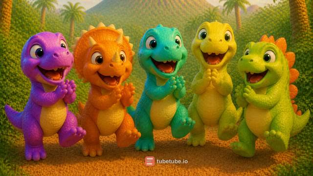 Scene 26 - Five Little Dino Friends