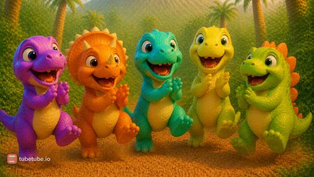 Scene 27 - Five Little Dino Friends