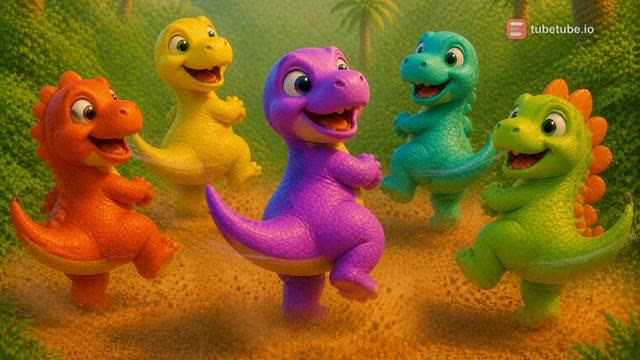 Scene 28 - Five Little Dino Friends