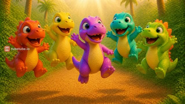 Scene 30 - Five Little Dino Friends