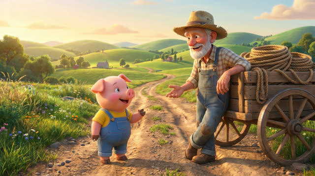 Scene 9 - Les trois petits cochons et leurs véhicules