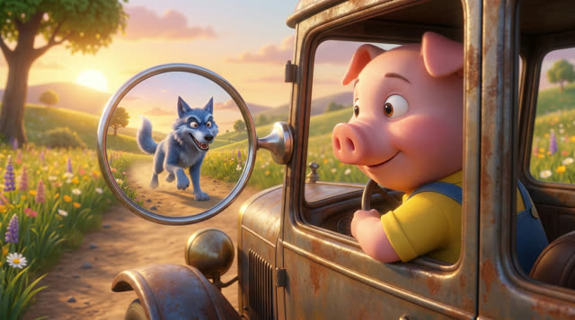 Scene 55 - Les trois petits cochons et leurs véhicules
