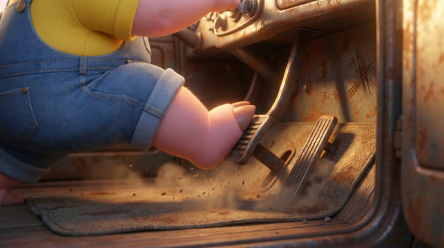 Scene 57 - Les trois petits cochons et leurs véhicules