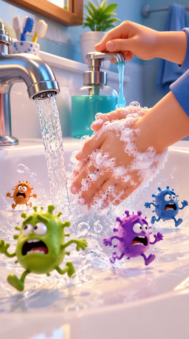 Scene 1 - Bubble Pop! Clean Hands!