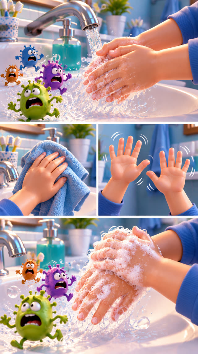 Scene 2 - Bubble Pop! Clean Hands!