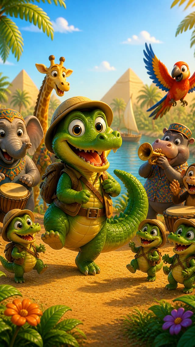 Scene 5 - Un crocodile, s’en allant à la guerre