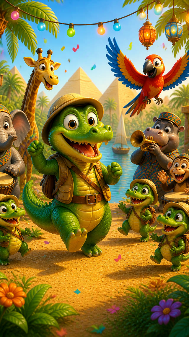 Scene 6 - Un crocodile, s’en allant à la guerre