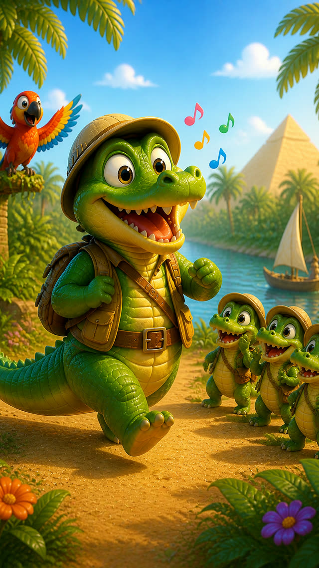 Scene 7 - Un crocodile, s’en allant à la guerre