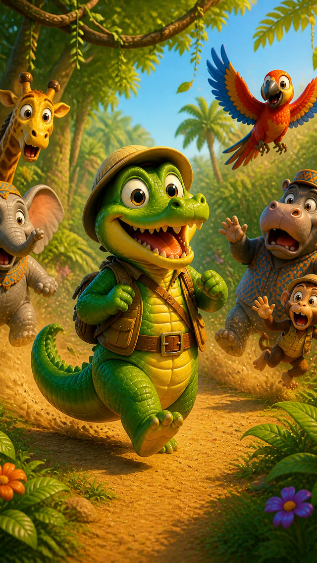 Scene 12 - Un crocodile, s’en allant à la guerre