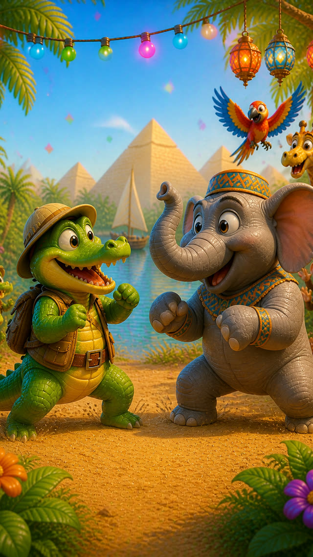 Scene 15 - Un crocodile, s’en allant à la guerre