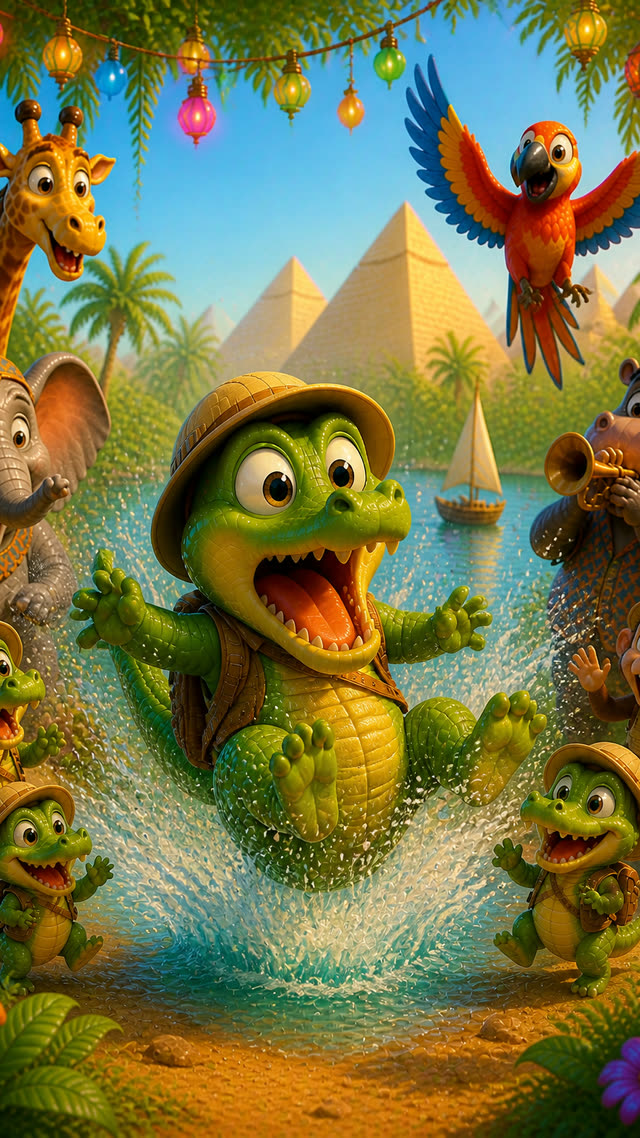 Scene 16 - Un crocodile, s’en allant à la guerre